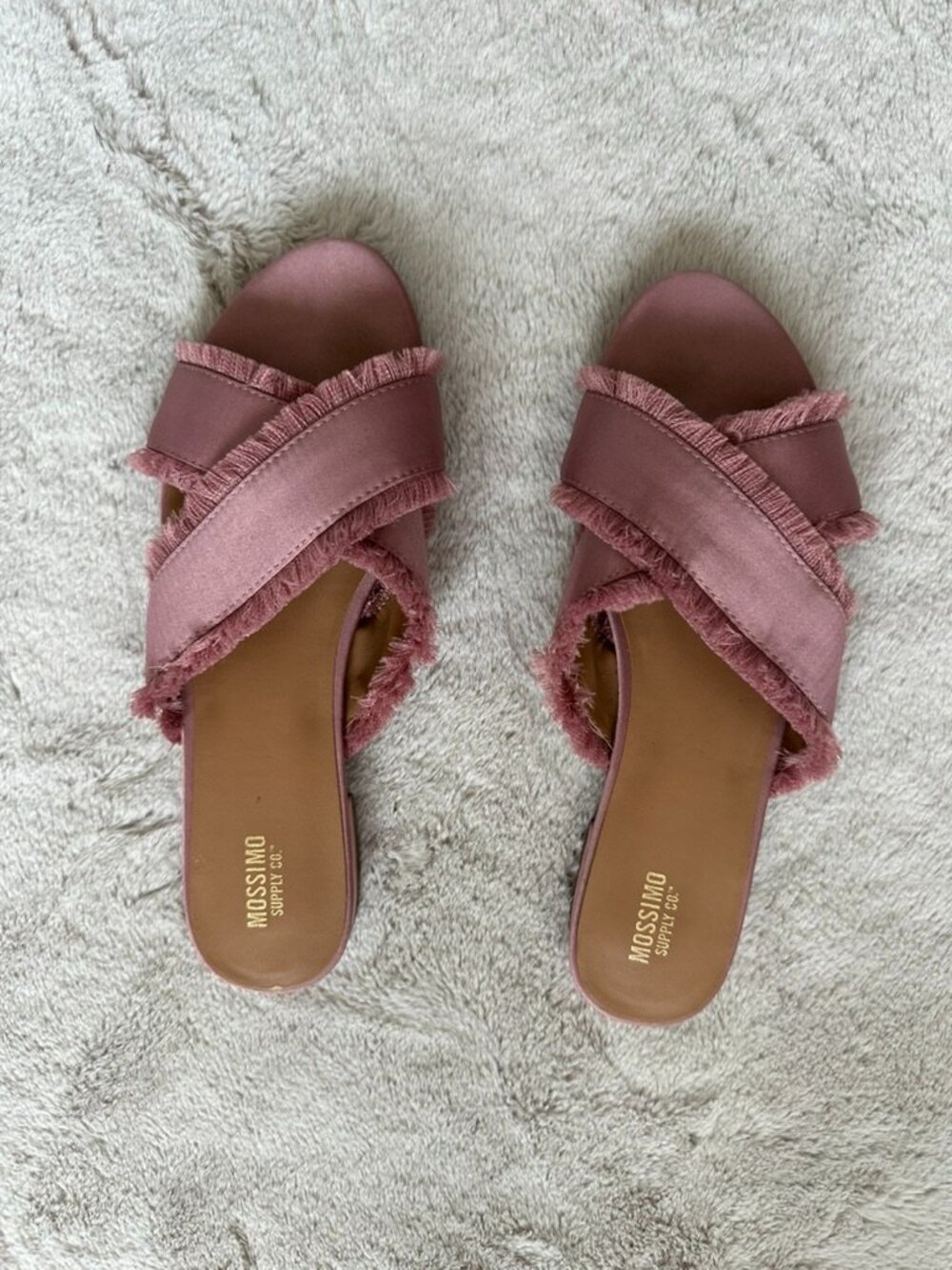 Mossimo Supply Co. Pink Fringe Sandals, Size 8